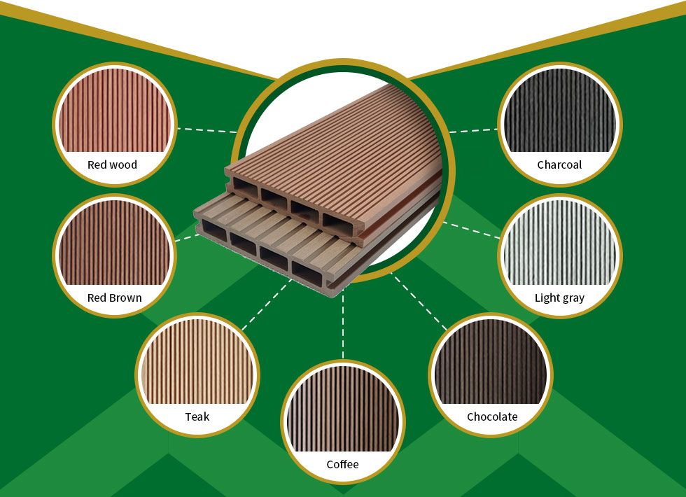 Straight grained square hole decking